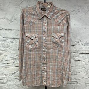 Vintage 70s 80s Plaid Western Pearl Snap Shirt Allyn St. George Cowboy Designer